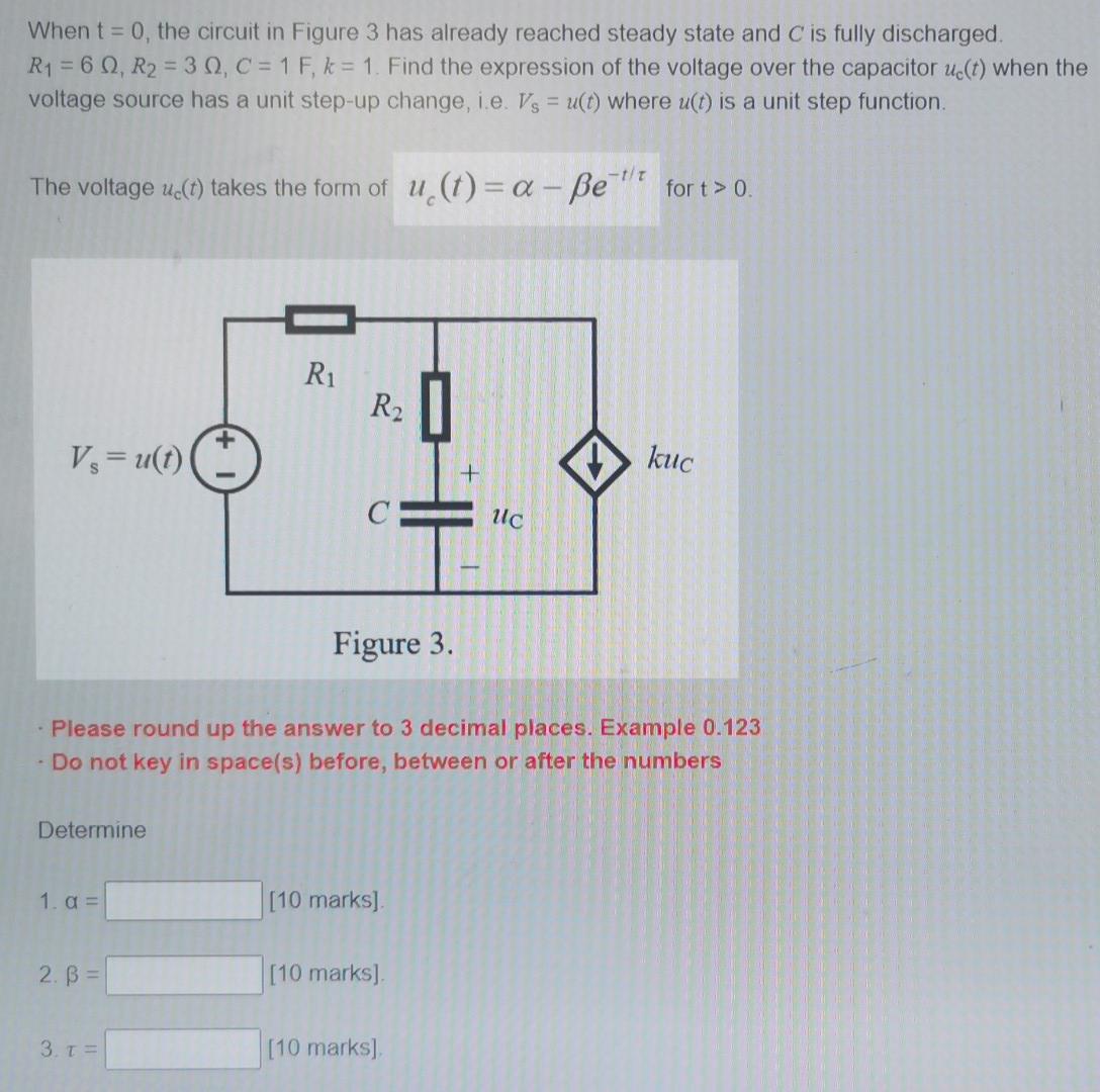 Solved The circuit in Figure 2 has already arrived at steady | Chegg.com