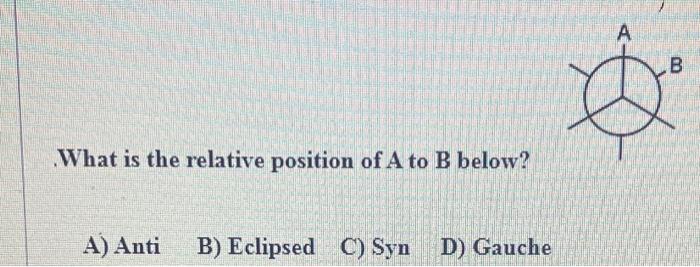 Solved A 00 What is the relative position of A to B below? | Chegg.com