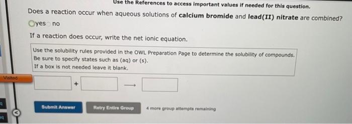 Solved Does a reaction occur when aqueous solutions of | Chegg.com