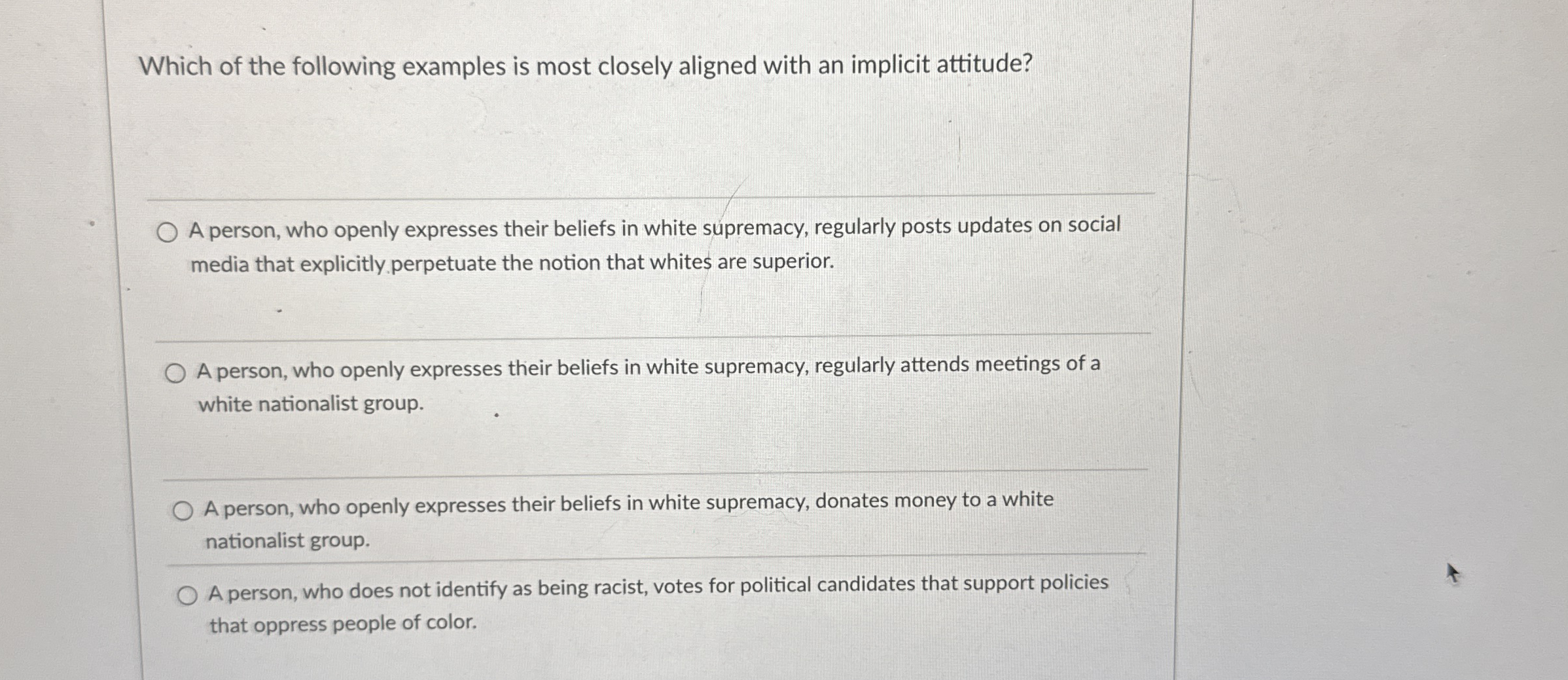 Solved Which of the following examples is most closely | Chegg.com