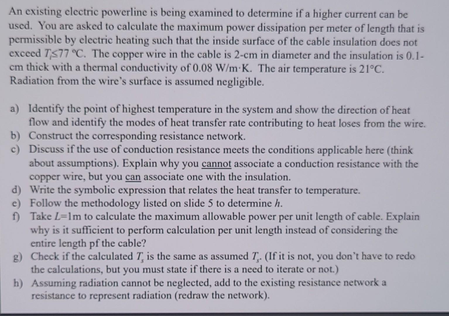 Solved An existing electric powerline is being examined to | Chegg.com