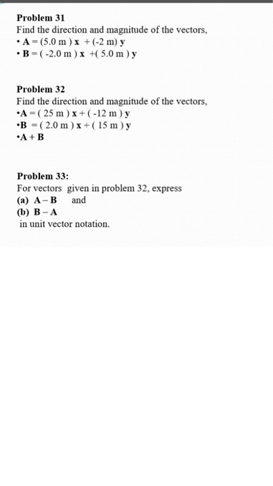 Solved Problem 31 Find The Direction And Magnitude Of The | Chegg.com