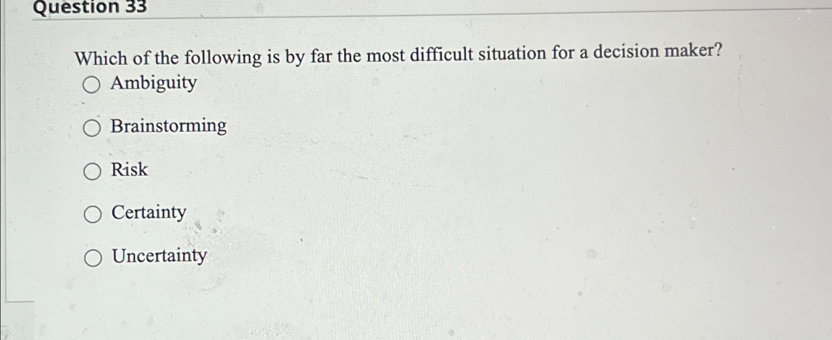 Solved Question 33Which of the following is by far the most