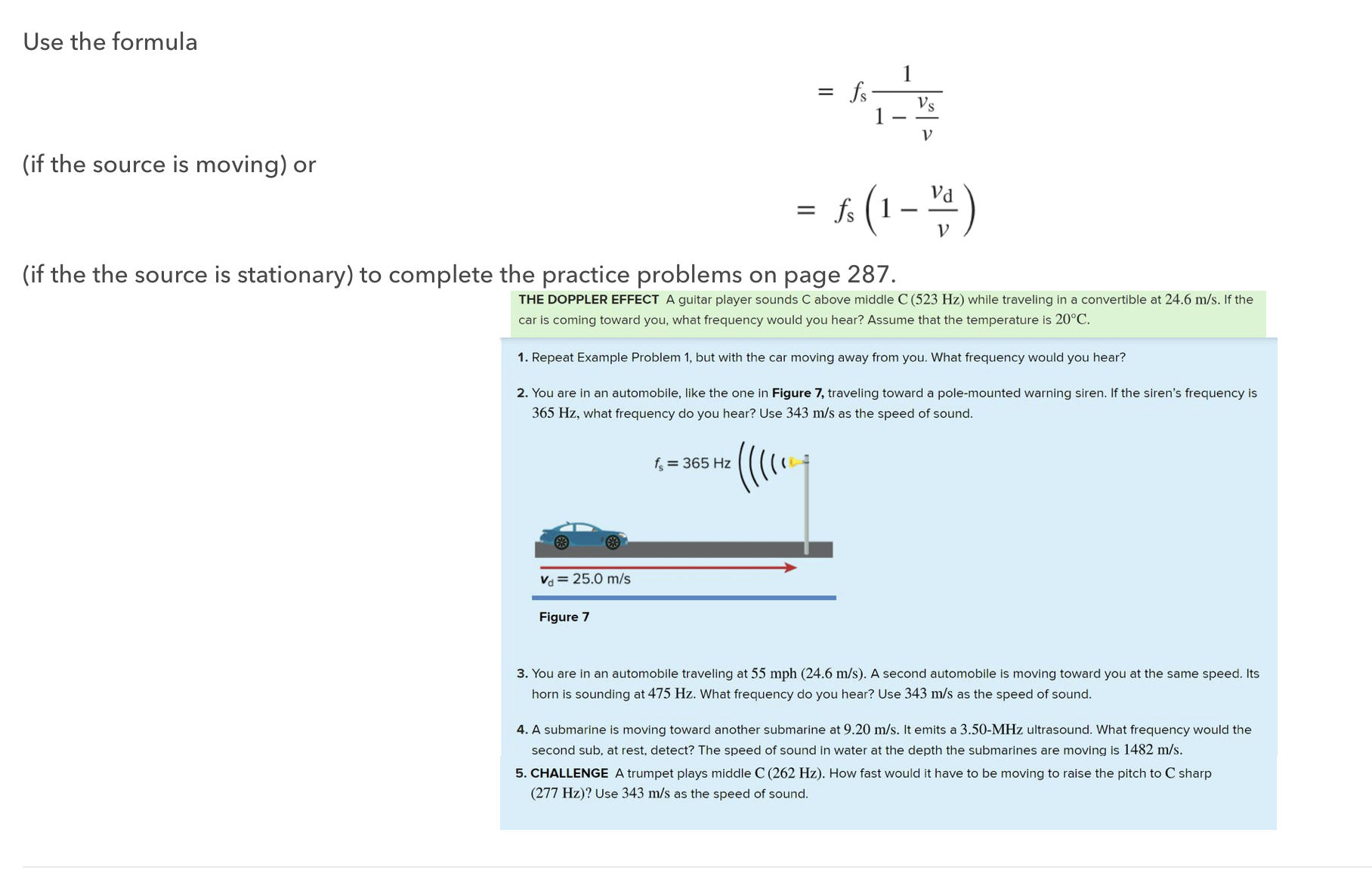 Solved Use the formula=fs11-vsv(if the source is moving) | Chegg.com