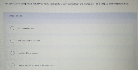 Solved A monopolistically compelitive industry combines | Chegg.com