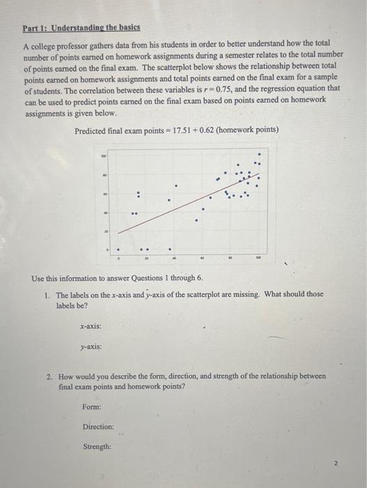 Solved Part 1: Understanding the basics A college professor | Chegg.com