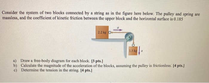 Solved Consider The System Of Two Blocks Connected By A | Chegg.com