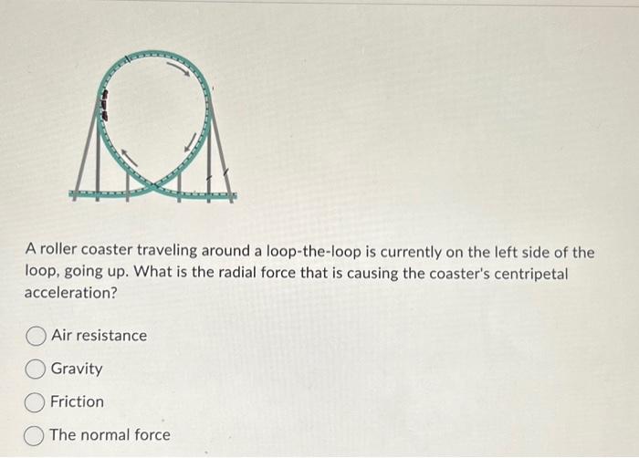 Solved A Roller Coaster Traveling Around A Loop-the-loop Is | Chegg.com