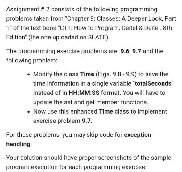 Solved Assignment # 2 consists of the following programming | Chegg.com