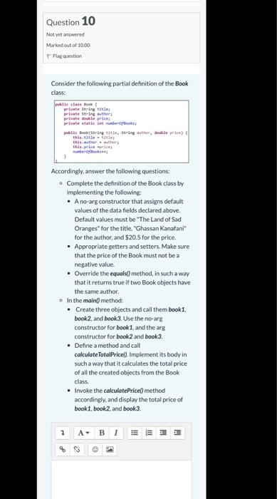 Solved Question 10 Not yet answered Marked out of 10.00 Pag | Chegg.com