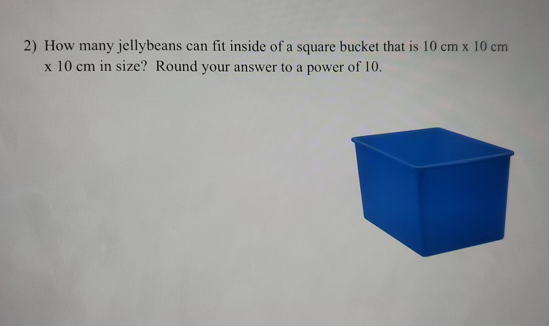 Solved 2) How many jellybeans can fit inside of a square
