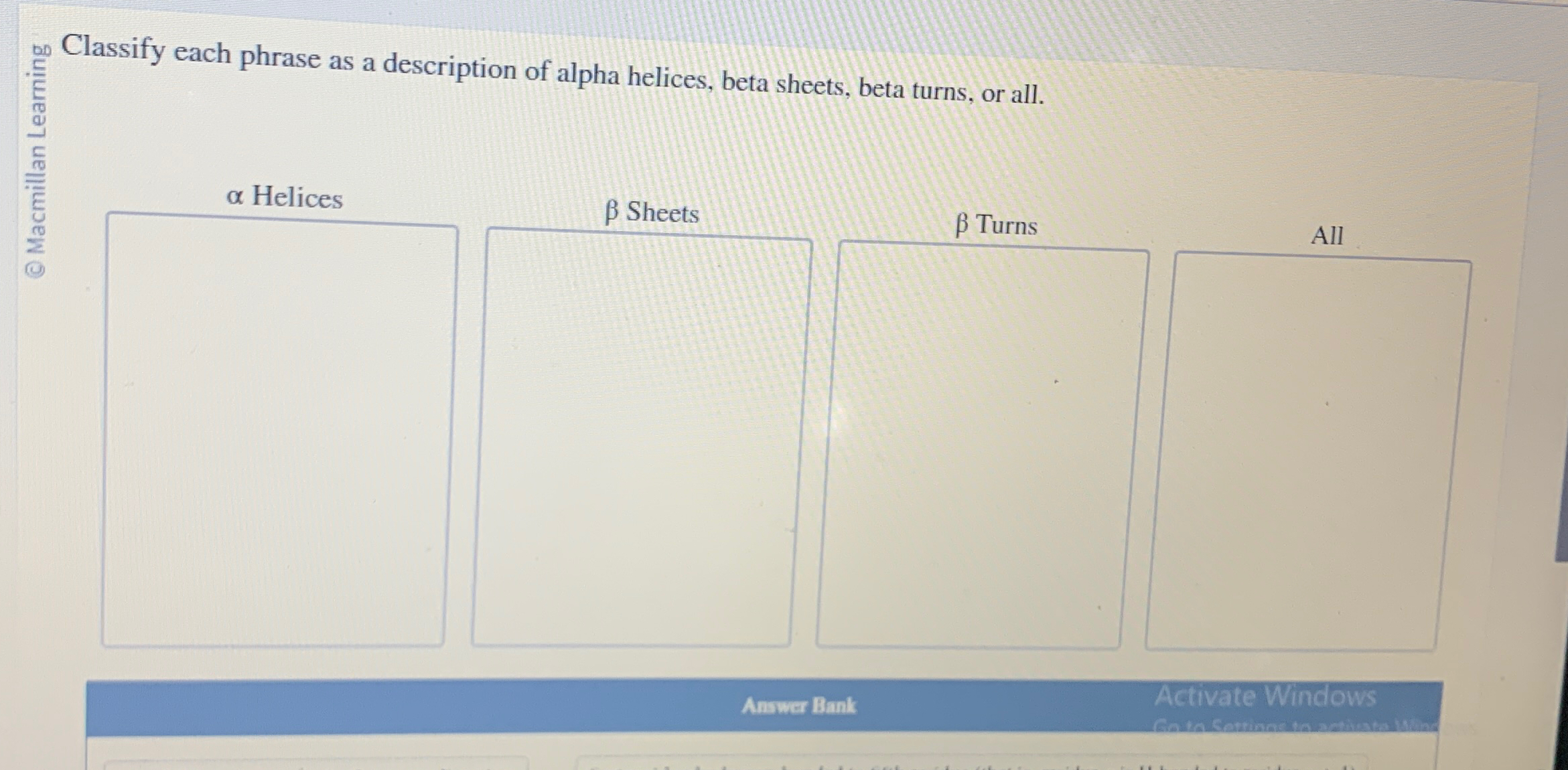 Solved Classify each phrase as a description of alpha | Chegg.com