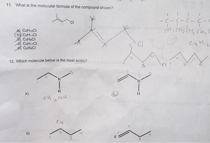 Solved 11. What is the molecular formula of the compound | Chegg.com