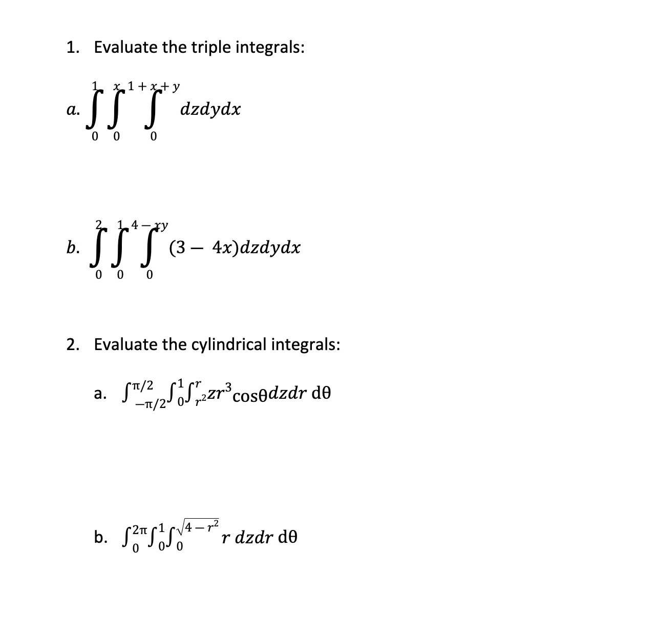 Solved Evaluate the triple | Chegg.com
