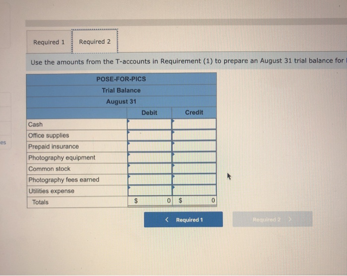 Solved Exercise 2-8 Preparing T-accounts (ledger) and a | Chegg.com