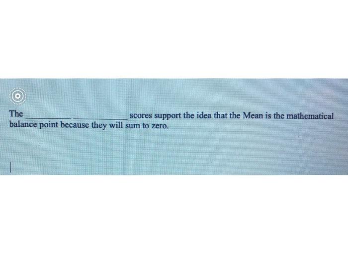 Solved The scores support the idea that the Mean is the | Chegg.com