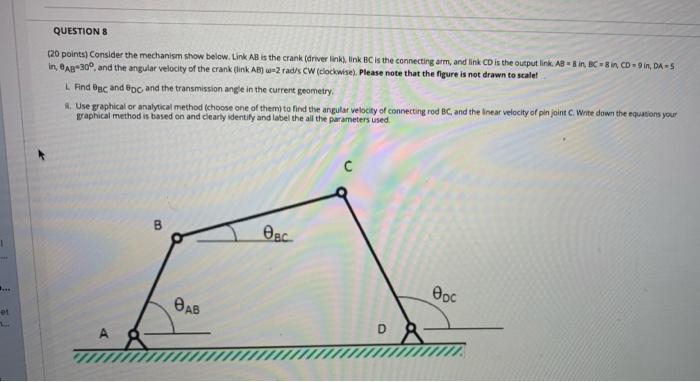 Solved QUESTIONS (20 points) Consider the mechanism show | Chegg.com