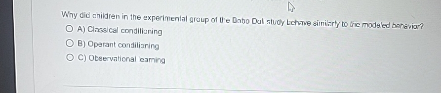 Solved Why did children in the experimental group of the | Chegg.com