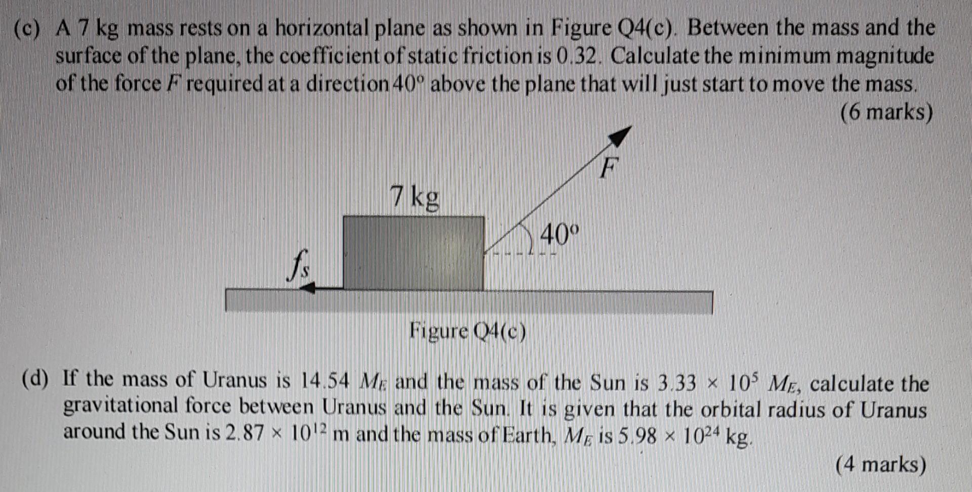 Solved (a) An experiment is carried out to determine the | Chegg.com