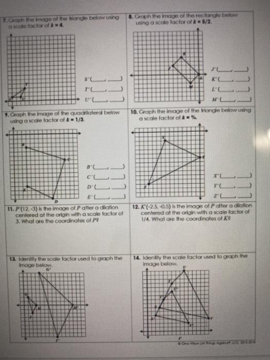 Solved unit nine transformations homework five dilations