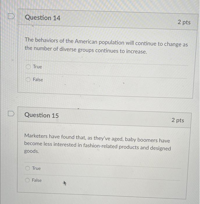 Solved Question 14 2 pts The behaviors of the American | Chegg.com
