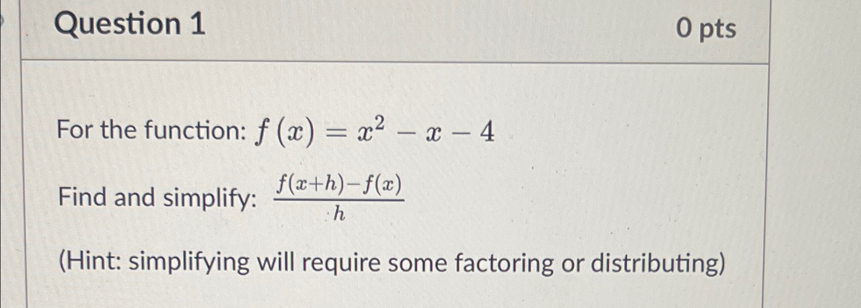 Solved Question 10 ﻿ptsfor The Function F X X2 X 4find And