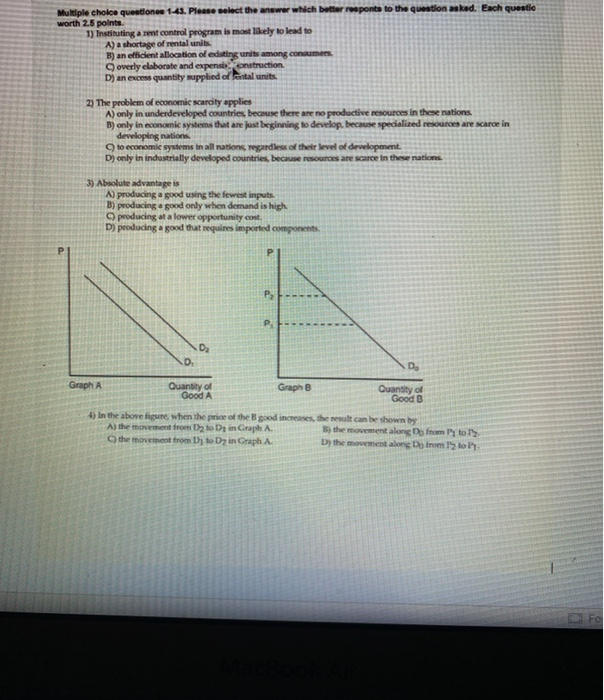 solved multiple choice questiona decrease in the... Solved Multiple choice question 1-4. Please select the | Chegg.com
