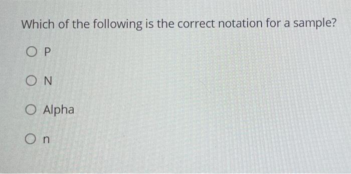 Solved Which of the following is the correct notation for a | Chegg.com