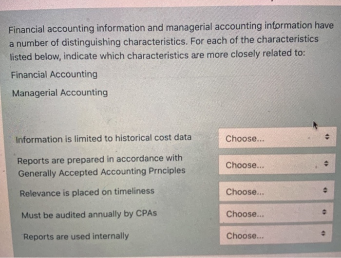 Solved Financial accounting information and managerial | Chegg.com
