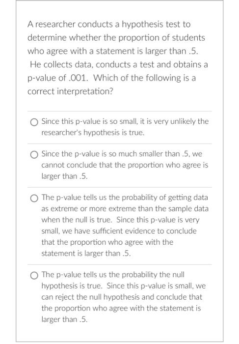 Solved D Question 1 1 pts A researcher wishes to test | Chegg.com
