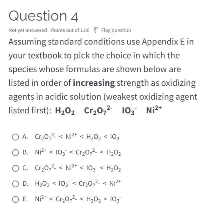 Solved Assuming standard conditions use Appendix E in your | Chegg.com