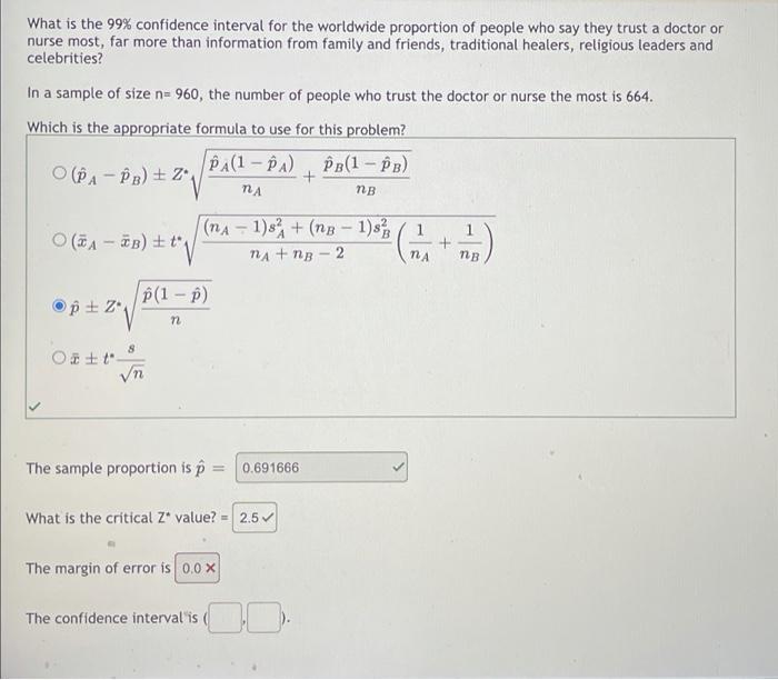 Solved What is the 99% confidence interval for the worldwide | Chegg.com