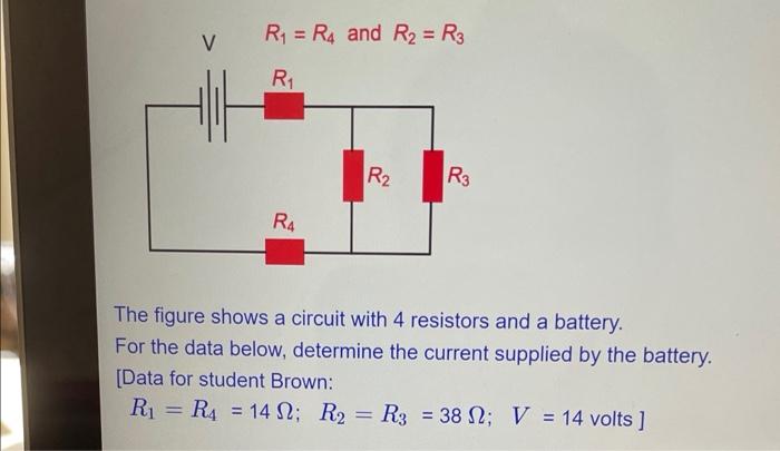 Solved V R1=R4 and R2=R3 The figure shows a circuit with 4 | Chegg.com