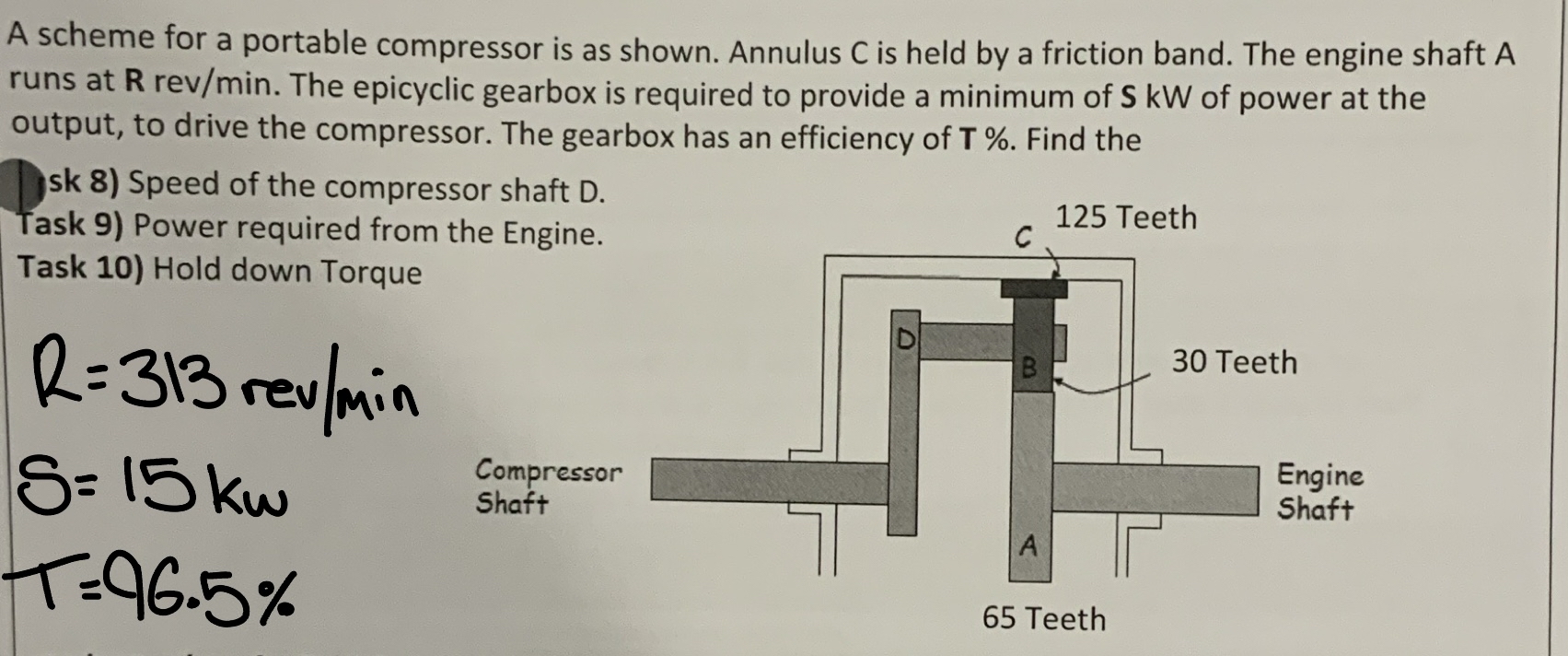 Solved A scheme for a portable compressor is as shown. | Chegg.com