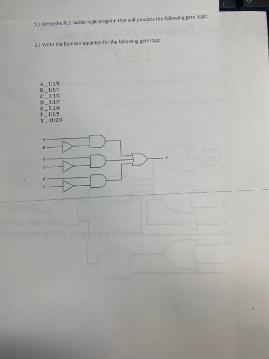 Solved 1.) Write the PLC ladder logic program that will | Chegg.com