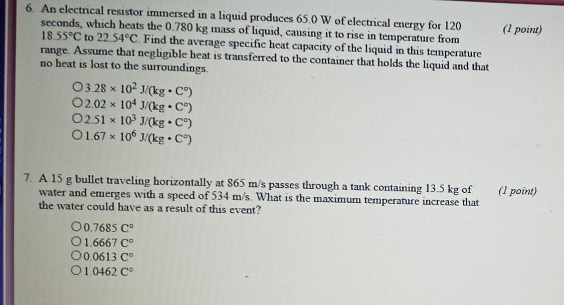 Solved 1. On a cold winter day when the temperature is