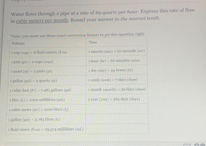 SOLVED: Convert 10 pints into cubic feet. Round your answer to the