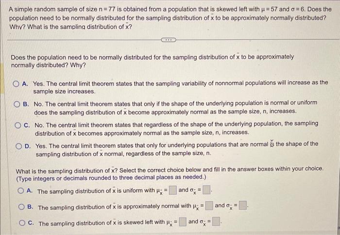 Solved A simple random sample of size n=77 is obtained from | Chegg.com