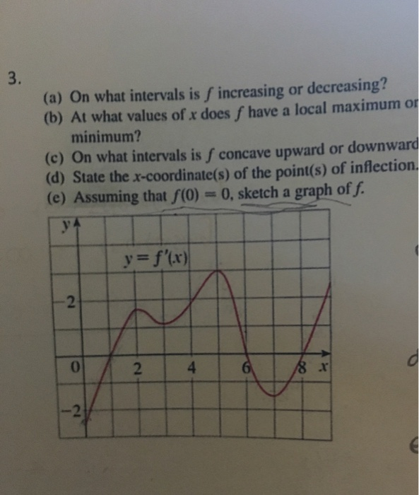Solved 3 A On What Intervals Is F Increasing Or Decrea Chegg Com