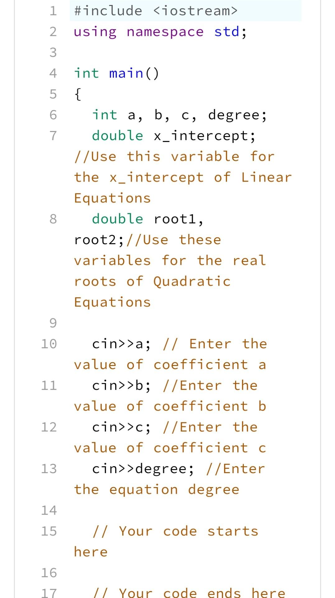 Solved INGInious = Assignment 1-C: Linear and Quadratic | Chegg.com