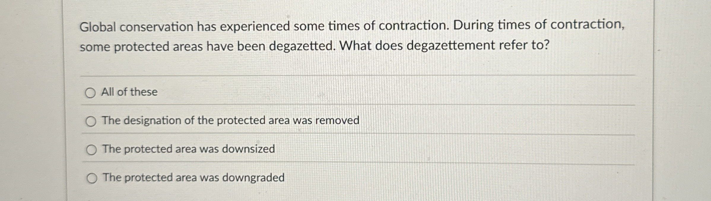 Solved Global conservation has experienced some times of