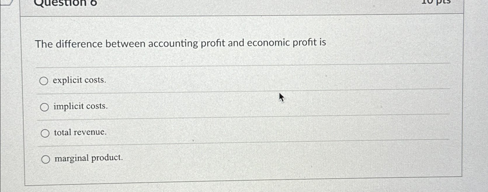 Solved The difference between accounting profit and economic | Chegg.com