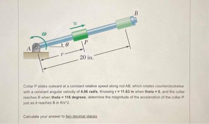 Solved Collar P Slides Outward At A Constant Relative Speed | Chegg.com