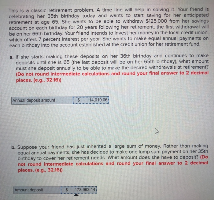 Solved This is a classic retirement problem. A time line | Chegg.com