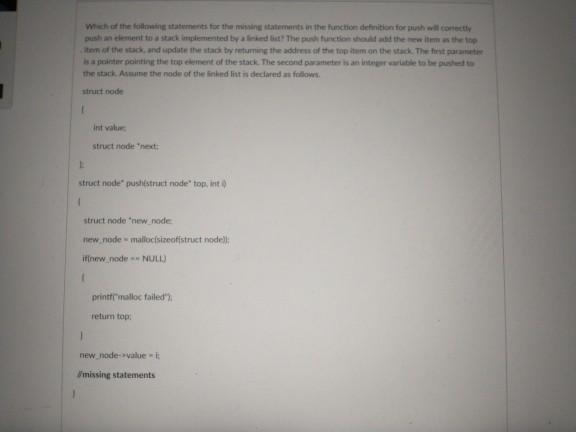 Solved Wach of the fog statements for the statements in the | Chegg.com