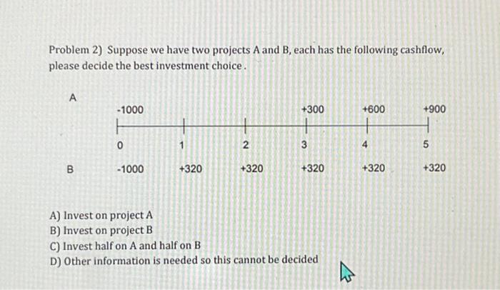 Solved Problem 2) Suppose We Have Two Projects A And B, Each | Chegg.com