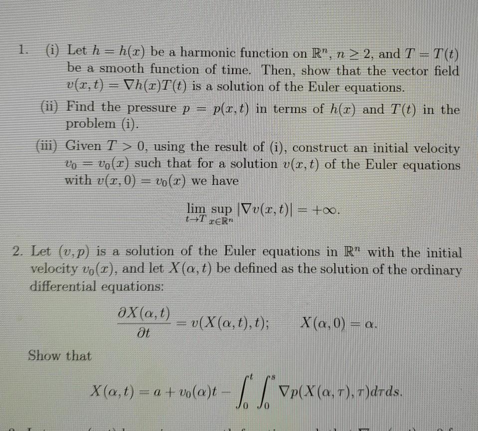 1 I Let H H R Be A Harmonic Function On R Chegg Com