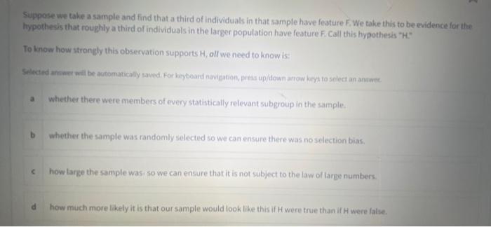 Suppose we take a sample and find that a third of | Chegg.com