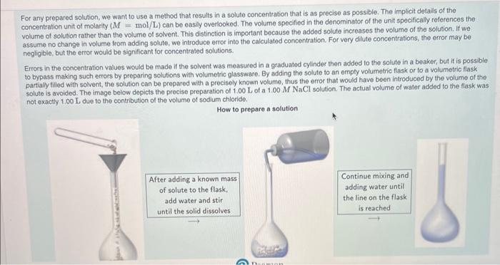 Solved Molarity (M)= Liters solution Moles solute | Chegg.com