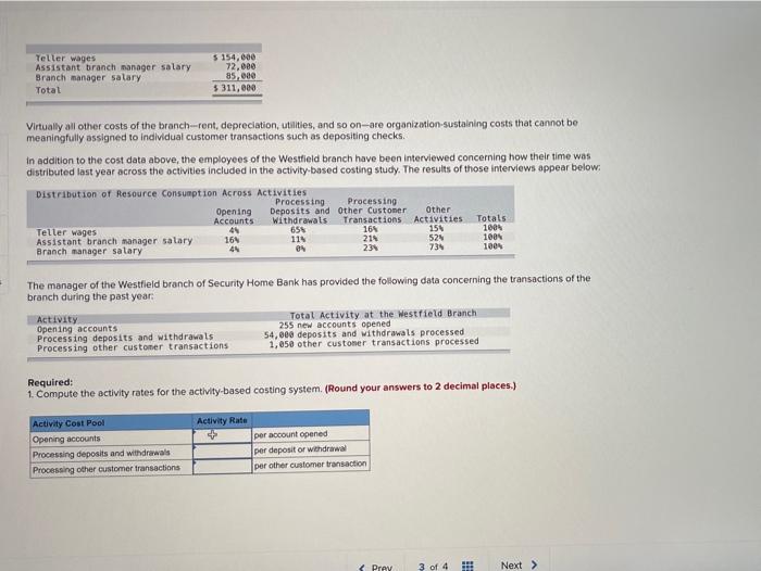 Solved Teller wages Assistant branch manager salary Branch